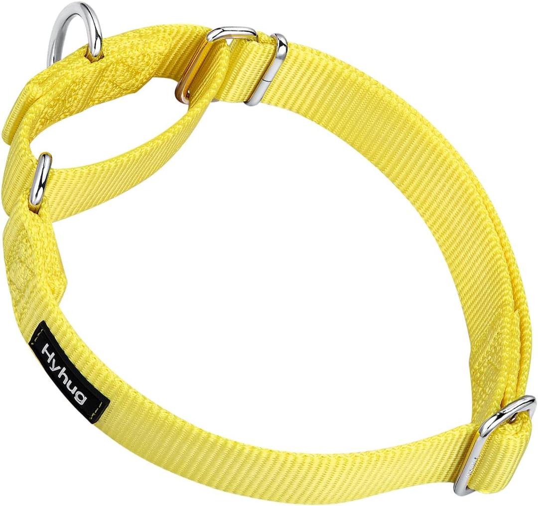 Hyhug Martingale Collar for Dogs Large Yellow |Escape - Proof Heavy Duty Nylon Durable No Pull, Ideal for Training & Daily Walks, Large