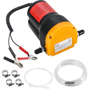 Oil Change Pump Extractor, 60W 12V Oil Diesel Fluid Pump Extractor Scavenge Suction Transfer Pump with Hose, Pump Oil Quick Changer for Boat, Car, Speedboat, Motorcycle (Yellow)