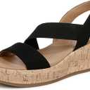 LifeStride Odette Strappy Sandals (Black, US 8)