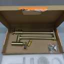 Havin Brushed Gold Pot Filler Faucet,Wall Mount Commercial, Stainless Steel Material Folding Kitchen Tap,Coffee Machine Faucet with Stretchable Double Joint Swing Arms, Upside Down Style