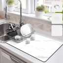 Drying Mat for Kitchen Countertops, Coffee Mat Hide Stain Rubber Backed Absorbent Dish Drying Mat
