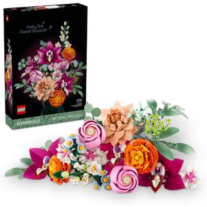 LEGO Botanicals Pretty Pink Flower Bouquet Building Set for Adults - Gifts for Valentines Day for Her- Artificial Flowers for Decor or Table Display - 10342
