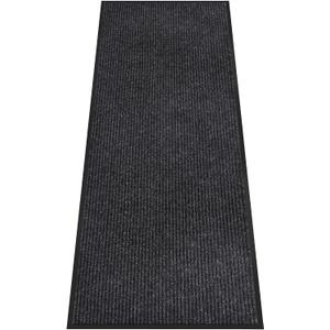 Indoor Outdoor Door Mat, 10' x 3' Doormat for Entryway, Rubber Backing Non Slip Front Door Mat Outside Entrance, Super Absorbent Commercial Floor Mat for Home Office, Black
