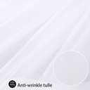 White Tulle Table Skirt for Rectangle Tables 6FT Table Skirting 2 Layer Birthday Party Tutu Table Cloth for Baby Shower Party Supplies (L6(ft)* H30in, White + Led Light)