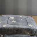 ALIMORDEN Fold Out Toddler Couch, Extra Wide Comfy 2-in-1 Cuddly Sherpa Sofa for Kids, with Removable Baby Friendly Blanket, Convertible Sofa to Bed, Gray (Stars)