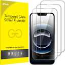 JETech Full Coverage Screen Protector for iPhone 16e 6.1-Inch 2025, 9H Tempered Glass Film, Case-Friendly, HD Clear, 3-Pack