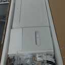 Over The Toilet Storage Cabinet with 7 Shelves, Imitation Walnut Grain Above Toilet Bathroom Organizer with Toilet Paper Holder Stand, Space Saver for Restroom, Bathroom, Laundry (White) (32 inches (W) x 65 inches (H) x 8.5 inches (D))