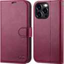 OCASE Compatible with iPhone 15 Pro Max Case Wallet Case, PU Leather Flip Folio Case with Card Holders RFID Blocking Kickstand Shockproof Phone Cover 6.1 Inch 2023, Burgundy