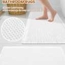 Smiry Waffle Bath Mat 47x24, Extra Soft Absorbent Bathroom Rugs, Non Slip Machine Washable Quick Dry Bath Rugs for Bathroom Floor, Tub, Shower, Home Decor Accessories, White