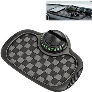 Multifunctional Car Anti-Slip Mat,Car Dashboard Mat,360 Rotatable Phone Holder Dashboard Pad with Temporary Parking Number,Car Anti Slip Mat Phone Holder,Anti Slip Mat for Car Dashboard(Black)