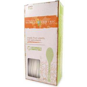 World Centric Cornstarch Compostable Spoon, 24 Count (Pack of 3)