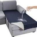 Genina 100% Waterproof Sectional Couch Covers for L Shaped Chaise Lounge Right, Anti-Slip Sectional Cover Furniture Protector Couch Cover for Dogs Pets, 1 Piece (Navy Blue, Right Chaise Cover)