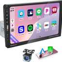 9 Inch Single DIN Car Stereo with Wireless Apple CarPlay Android Auto, Car Radio, 9" IPS Capacitance Touchscreen, Bluetooth 5.2, FM Receiver, Backup Camera,USB/Type-C, subwoofer, Apple Car Play