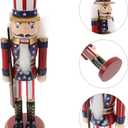 PRETYZOOM Nutcracker Christmas Decor Nutcracker Figurine 9.8" Wooden Soldier Christmas Wood Ornaments Table Decoration for Party