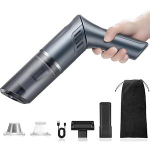 Cordless Car Vacuum Cleaner - Portable Handheld Vacuum with 90 Adjustable Handle,120W / 15000Pa Rechargeable Mini Dust Buster for Cars,Carpets and Pet Hair