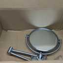 Allied Brass WM-6D/4X-SCH 8 Inch Wall Mounted Extending Make-Up Mirror 4X Magnification with Dotted Accent, Satin Chrome