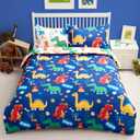 Joiedomi Kid Twin Comforter Set 5 Piece Cute Dinosaur Bedding Set for Boys Girls Super Soft Microfiber Bed in a Bag with Comforter Sheets Pillowcase Sham