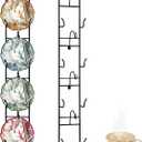 Blulu 2 Pcs Wall Mounted Tea Cup & Saucer Display Rack, 4-tier Metal Mug Holder with Plate Hangers, Decorative Wall Storage for Kitchen, Gift&Coffee Bar Display, 36'' x 5'' (Black)