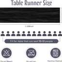 12 Pack Black Cheesecloth Table Runner 17 x 108 Inch Gauze Table Runner Fabric Semi Sheer Cheese Cloth Table Decoration Bulk for Rustic Romantic Wedding Baby Shower Table Decoration