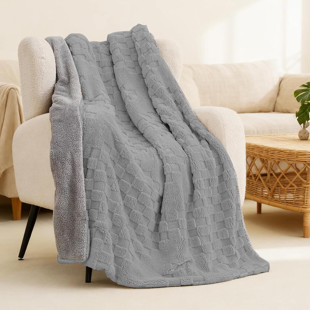 Heated Blanket, 50x60 Inch Electric Blanket, Throw Blanket with 6 Heat Settings and 1-4H Auto Off Timer, Machine Washable, Soft Flannel Fleece for Couches, Beds Office (Grey)