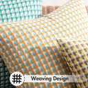 MIULEE Outdoor Texture Throw Pillow Covers Waterproof Pack of 2 Spring Decorative Woven Farmhouse Cushion Covers for Patio Garden Balcony Porch Tent Bench Sofa, 18x18 Inch Orange Green