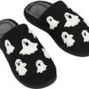 Bioworld Halloween Ghosts Adult Black Scuff Slippers (Small)