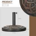 Elevon Heavy-Duty Umbrella Base with Adjustable Pole Holder, 35 Lbs, Bronze - Outdoor Stand and Support for Umbrellas - Ideal for Backyard, Lawn, Poolside, Patio, and Garden
