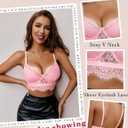Avidlove Lace Bralettes for Women Y2k Strap Bustier Cami Top V Neck Camisole Lingerie (Pink, XXL)