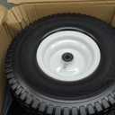 15x6.00-6 Flat Free Lawn Mower Tire and Wheel, Comes with Tire Saver Ramp, 15x6-6nhs Riding Mowers Lawn Tire and Wheel with 3/4" Bearing, 3" Centered Hub, 2 Pack