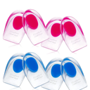 8 Pack Gel Heel Pads for Achilles Tendonitis & Plantar Fasciitis Relief - Shock Absorbing, Reusable Heel Cushions with Adhesive Backing for Foot Pain Support for Men/Women(Medium Size)