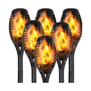 MAGGIFT Solar Torch Lights, Outdoor Waterproof Flickering Flame Patio and Garden Decor, 12-Pack
