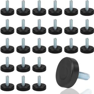 1/4" Thread Furniture Feet Levelers, 24 PCS Adjustable Furniture Feet Threaded Screw in, Leveling Feet Screw On Furniture Glide Leveling for Table, Cabinets, Chairs, Stool Legs