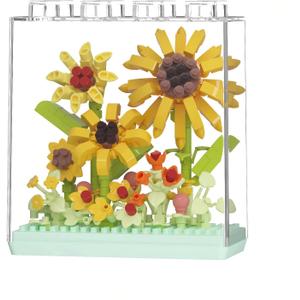 2 x ZvveIIa Flower Building Blocks for Adults, Eternal Rose Bonsai with Display Case, Home & Office Decor, Adult Relaxing DIY, Creative Architecture Model Kit