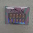 Anyos 16 Sizes French Tip Medium Almond Press on Nails,Soft Gel Fake Nails Glossy 30pcs with Nail Glue (Mocha French)