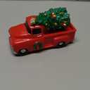 Rileryan Christmas Village Vintage Red Truck Decor Figurines for Mini Christmas Village Town Accessories Pieces Cars Vehicles Sets Decorations Home Indoor Decor Gift