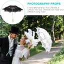 Toyvian Bridal Wedding Lace Parasol: 25.35 Inches White Lace Umbrella Women Vintage Umbrellas Handmade Boho Parasol 