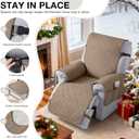 VANSOFY 100% Waterproof Recliner Chair Cover, Recliner Cover with Non-Slip Granule, Washable Reclining Chair with Pocket Furniture Protector for Kids, Pets(Light Brown, 20")