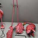 Pink Flamingo Yard Decorations, Tall Birds Garden Statues and Sculptures, Metal Lawn Art Ornaments for Outdoor Patio Backyard, Set of 2