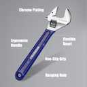 WORKPRO Adjustable Wrench Set, 6-inch, 8-inch, 10-inch, 12-inch Wide Jaw Wrenches with SAE and Metric Scales, Rubber Grip, Heat-Treated Steel for Home Repairs, Plumbing, and Garage Work