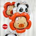 4pcs Capybara Balloon 36inch Foil Helium Capybara Flower Balloon Capybara Birthday Decorations, Capybara Party Decorations, Capybara Baby Shower, Capybara 1st Birthday Decoration