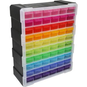 Everything Mary 60-Drawer Organizer - Heavy-Duty Plastic Storage Cabinet, Ideal for Garage, Crafts, Office, and Workshop - Durable Polypropylene, Easy Access Finger-Grip Handles, Multi-Purpose Storage