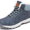 Mishansha Men's Waterproof Snow Boots, Insulated Warm Lined Winter Boot for Cold Weather, Non-Slip Outdoor Trekking Hiking Shoes Size 42