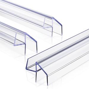 Delamu 3Pack 3/8" x 36" Shower Door Bottom Seal, Clear Shower Door Sweep Strip, Frameless Glass Door Seal Strip for 3/8'' (10mm) Thick Doors Shower 36in Long