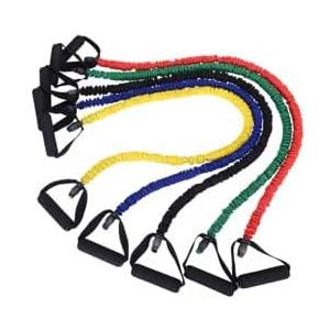 Resistance Bands Set, 10-50 lbs, Multi-Color Exercise Bands with Handles, Carrying Bag