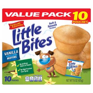 (Value Pack) Little Bites Vanilla Muffins, 10 individual packs, (1.5 oz each), Mini Muffins, 15 oz Multipack (EXP 08/16/26)