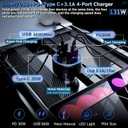 131W Car Charger Super Fast Charging Cigarette Lighter USB Phone Accessories Charger Voltmeter Adapter with QC USB c Type c PD Universal Quick Charge Multi 4 Port for 12-24v Car Cigarette Lighter Plug