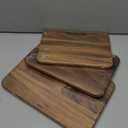 SMIRLY Wooden Cutting Boards for Kitchen, Double-Sided Cutting Board with Handle, Heavy Duty Solid Walnut Wood Cutting Board Set with Stand, 3 Pcs Cutting Boards Non Toxic for Meat Vegetable Fruit