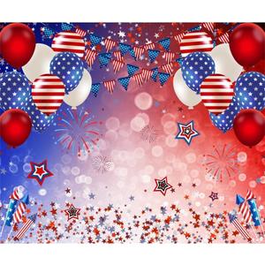 10x8ft 4th of July Patriotic Backdrop for Photography American Flag Stars Balloon Independence Day Background Veterans Day Banner Patriotic Party Decorations Photo Booth Props