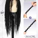 WIGER Full Double Lace Braided Wigs Two Twist Braid Curly Wig Black Spiral Coiled Braid Wigs Pre Plucked with Baby Hair Senegalese Braided Wig for Black Women 24 Inch