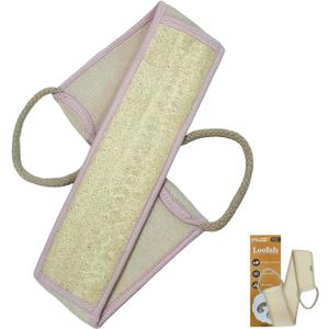 HVB Natural Loofah Back Scrubber for Shower, Exfoliating Natural Loofah Back Scrubber, Unisex, Deep Cleanses The Back and Revitalizes Skin – Pack of 2 (1 Box)